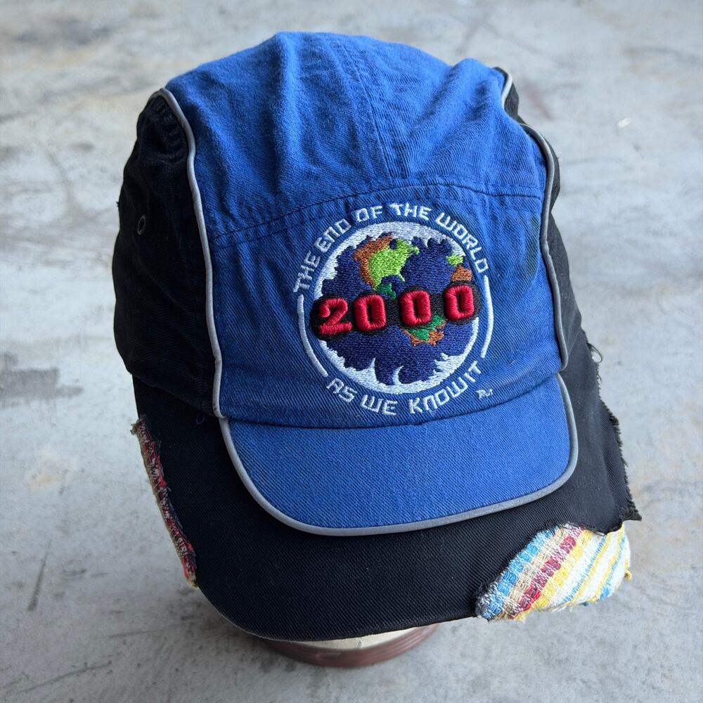 Vintage Y2K 2000 End of the World Embroidered Patchwork Cap